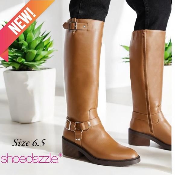 Shoe Dazzle Shoes - New SHOEDAZZLE Maddox Flat Knee-high Boots